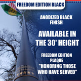 30'  Delta SECTIONAL Flagpole "Freedom Edition" (Black)