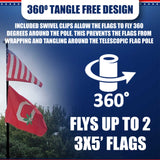 Adventure Series portable 20' Telescoping Flagpole Package