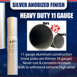 25' or 30'  Delta SECTIONAL Flag pole (Silver)