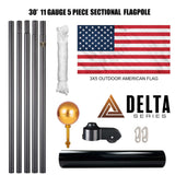 BUNDLE 30' Delta SECTIONAL "Freedom Edition" BLACK (Pole, Light & Flash Collar)