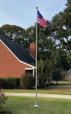BUNDLE 25' Delta TELESCOPING Flagpole AIR FORCE Edition (Silver) (Pole, Light & Flash Collar)**Ships March 10th