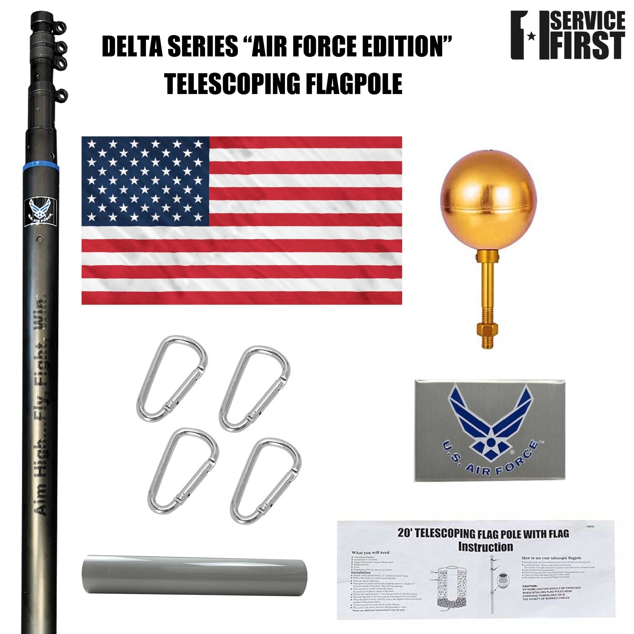 air force fishing pole F20 Rippa Tackle Service First is an official license partner of the U.S 25' Delta TELESCOPING Flagpole Air