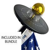 BUNDLE 25' Delta TELESCOPING Flagpole ARMY Edition (Black)  (Pole, Light & Flash Collar)
