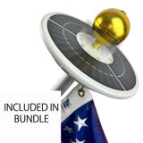 BUNDLE 25' Delta TELESCOPING Flagpole NAVY Edition (Silver) (Pole, Light & Flash Collar)