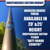 20' or 25' Delta TELESCOPING Flag pole "Independence" (Bronze) (NEW!)