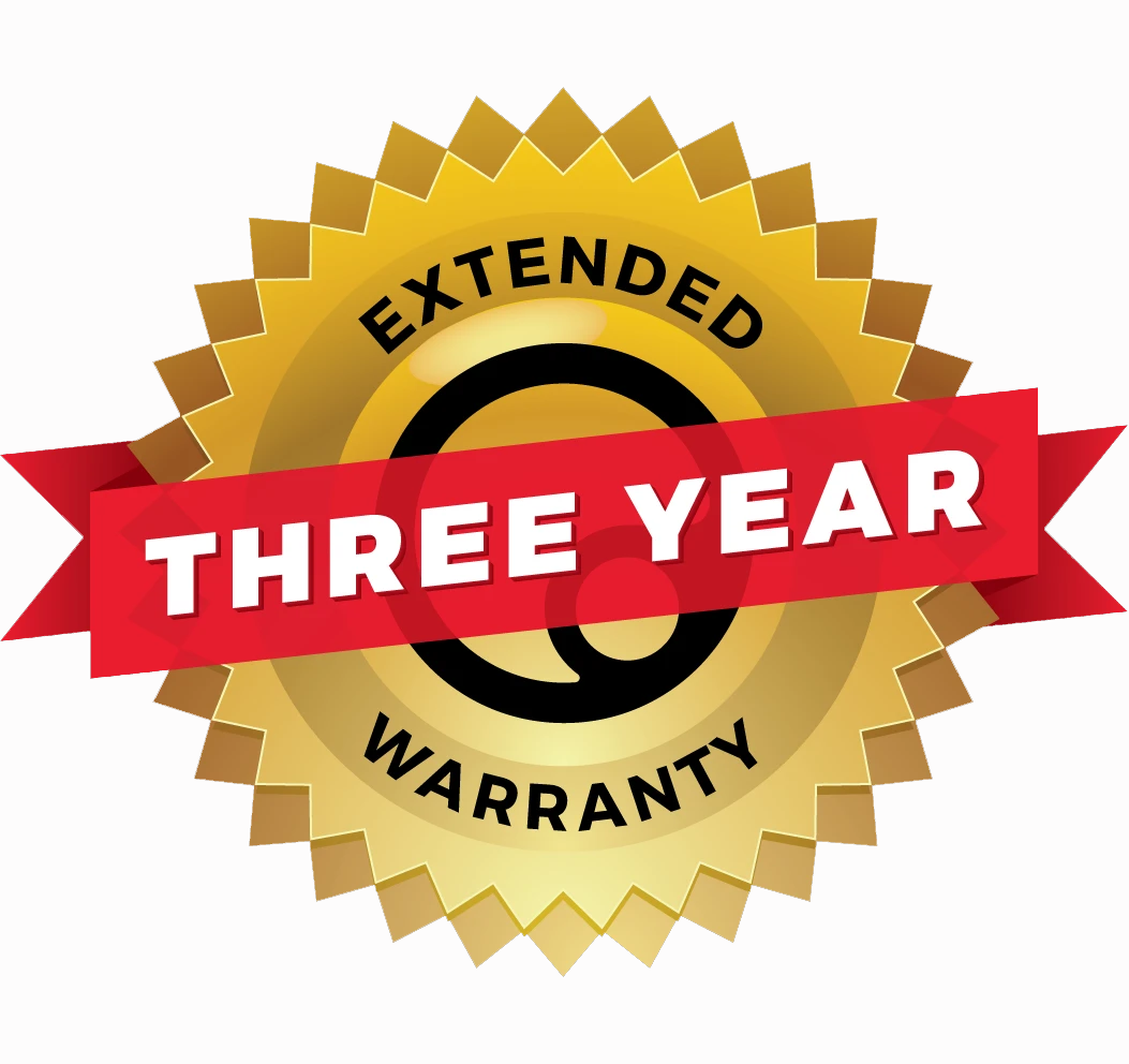 Golden 2 Year Warranty Badge with Ribbons