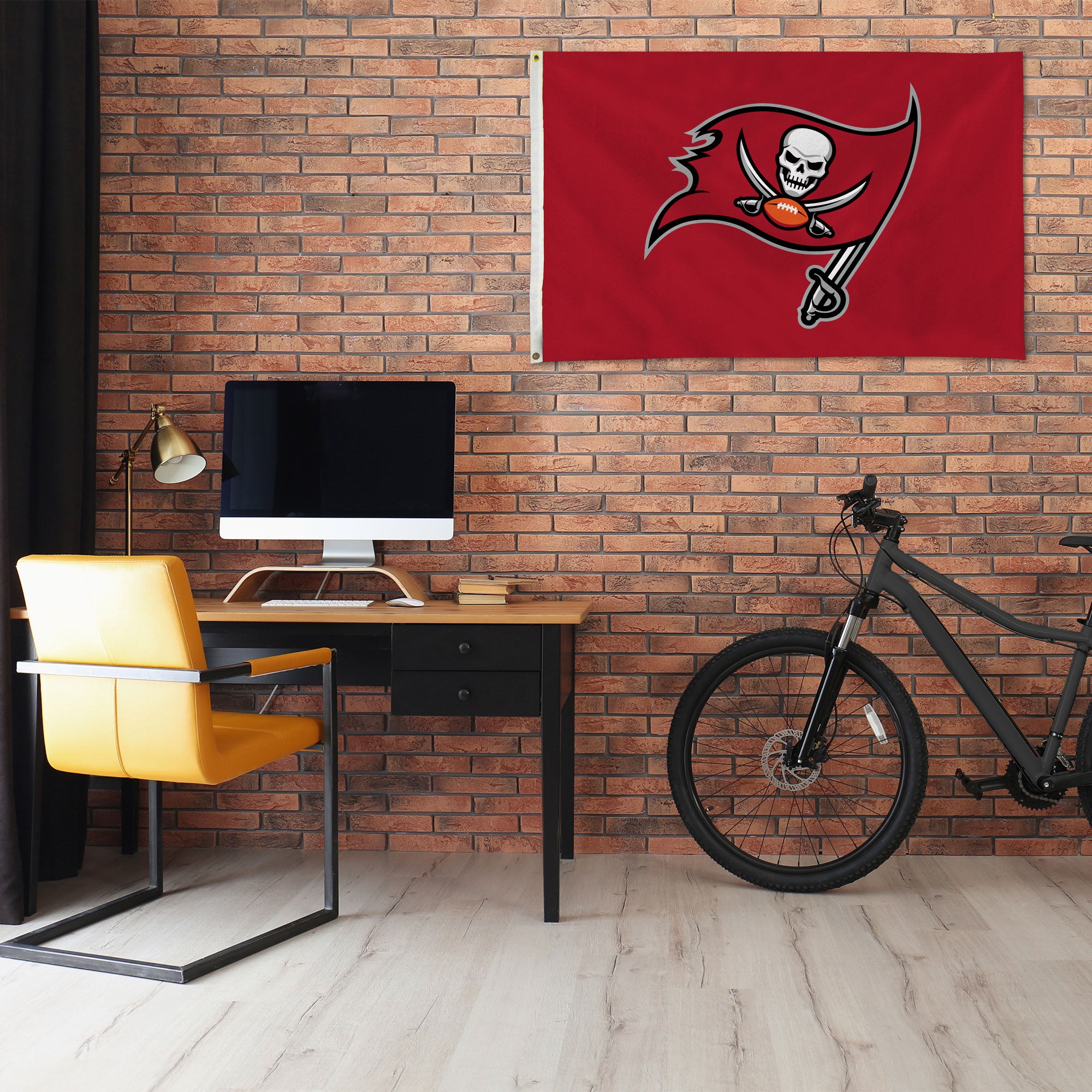 Evergreen Emboss Suede 1.04-ft W x 18-ft H Embroidered Tampa Bay Buccaneers  Flag in the Decorative Banners & Flags department at