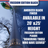 20' or 25' Delta TELESCOPING Flag pole "Freedom Edition" (Black)