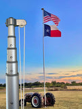 BUNDLE 20' or 25' Delta TELESCOPING SILVER (Pole, Light & Flash Collar)