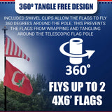 20' or 25' Delta TELESCOPING Flag pole "Freedom Edition" (Black)