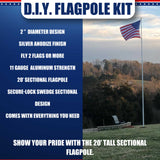 20' Delta SECTIONAL Flag pole (Silver)